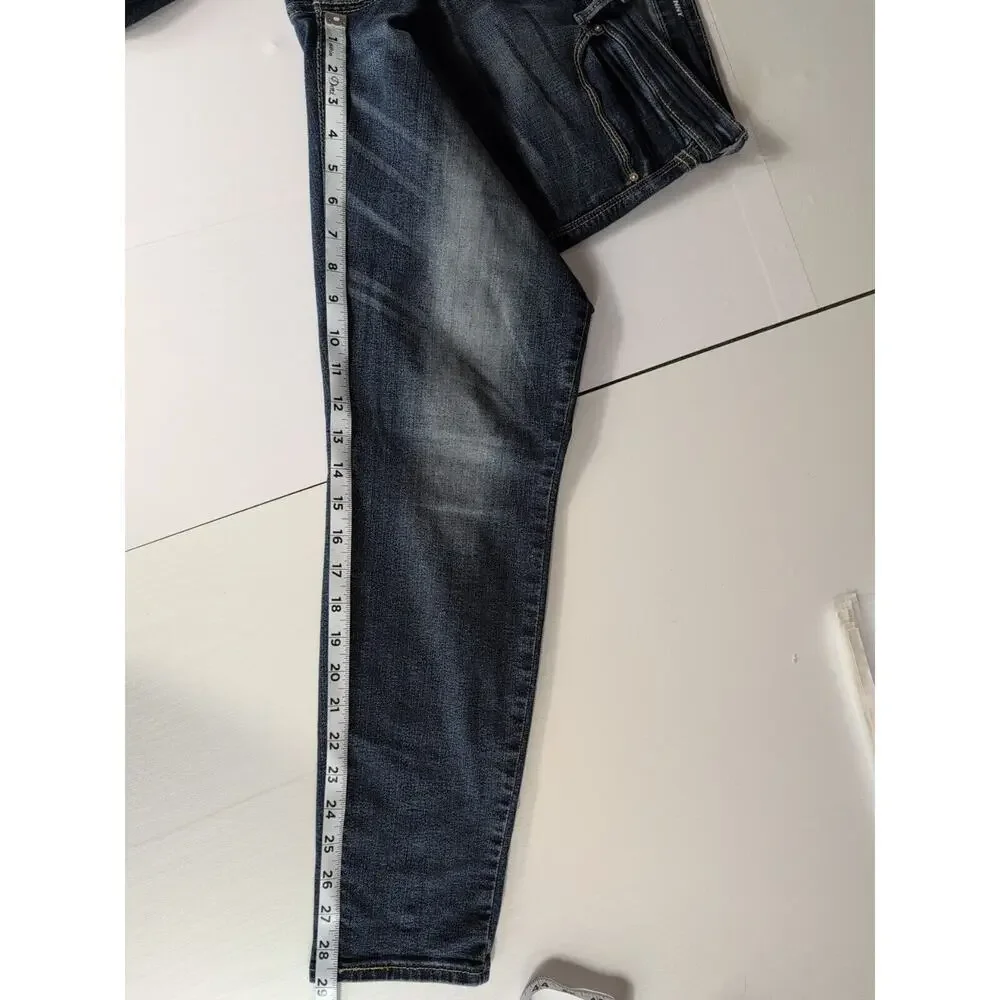 Levi's Denizen Womens Modern Skinny Jeans Blue Dark Wash Mid Rise Denim Size 34W